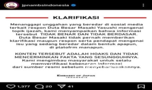 Beredar Foto Dubes Jepang soal Ijazah Palsu, Kedubes: Itu Disinformasi!