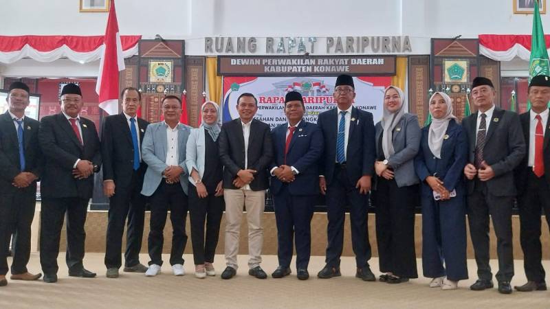DPRD Konawe Sahkan Yusran Akbar dan Syamsul Ibrahim Sebagai Bupati dan Wakil Bupati Terpilih