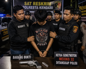 Sok Jagoan Dengan Pistol Korek Ketua Geng Motor Mexico 32 Ditangkap Polisi