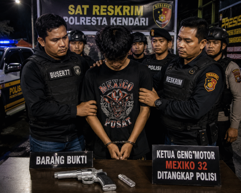Sok Jagoan Dengan Pistol Korek Ketua Geng Motor Mexico 32 Ditangkap Polisi